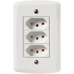 CONJ 3 TOMADA 2P+T 10A/250V LUX2 BR