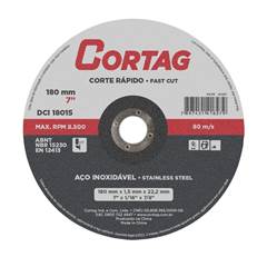 DISCO CORTE INOX 180MMX1,6MMX22,22MM