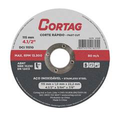 DISCO CORTE INOX 115MMX1,0MMX22,22MM