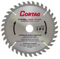 LAMINA DE SERRA CIRCULAR P/MAD 36D 185MM
