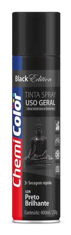 TINTA SPRAY USO G PT BRILHANTE 400ML